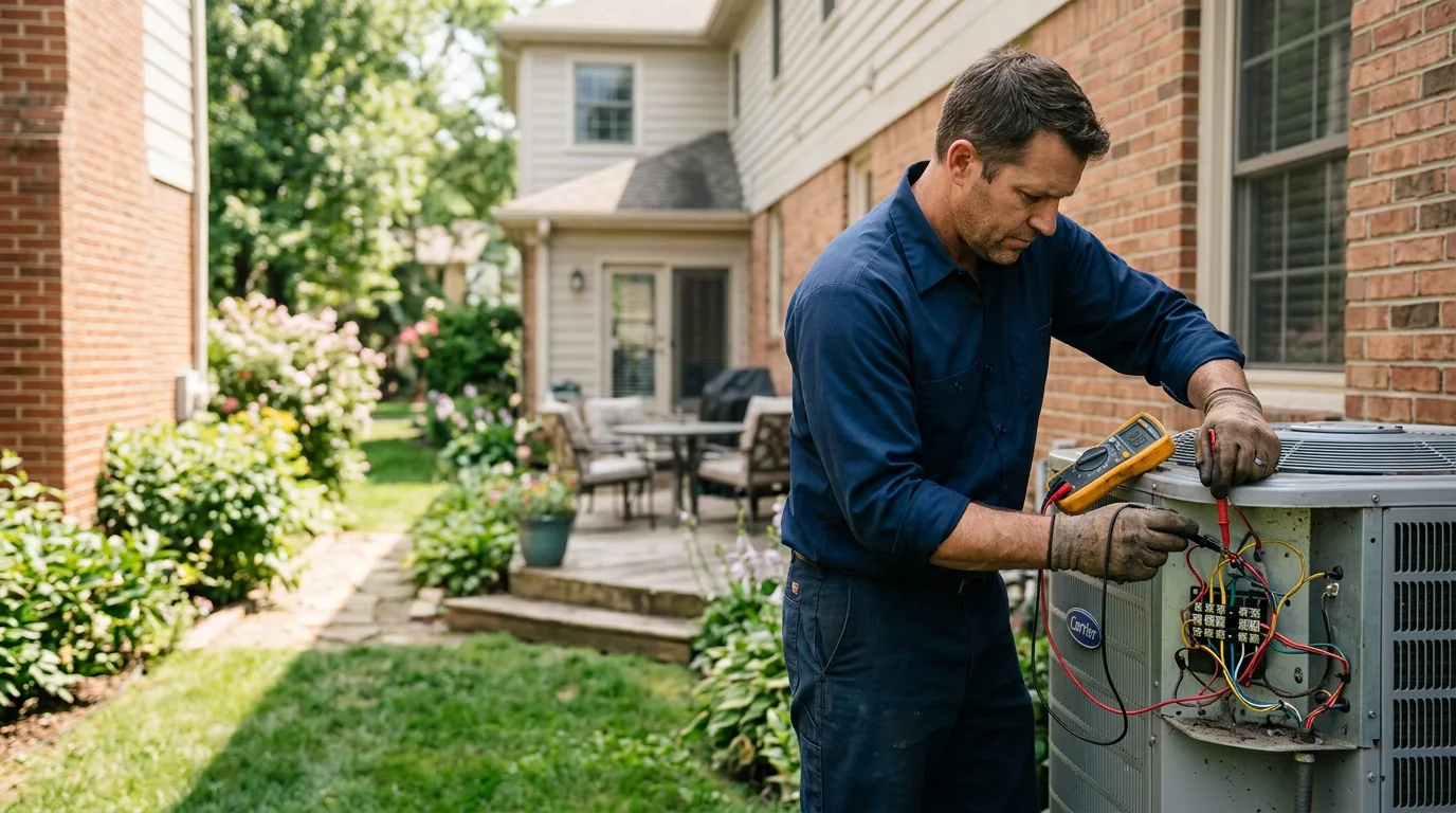 HVAC technician working near Blue Springs, MS